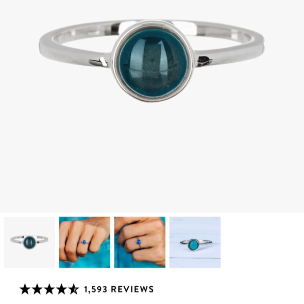 *sold on ebay* 6 Rings PURA VIDA Moonstone Mood Wave Salty Pearl Oval Size 6/7 - Picture 3 of 8